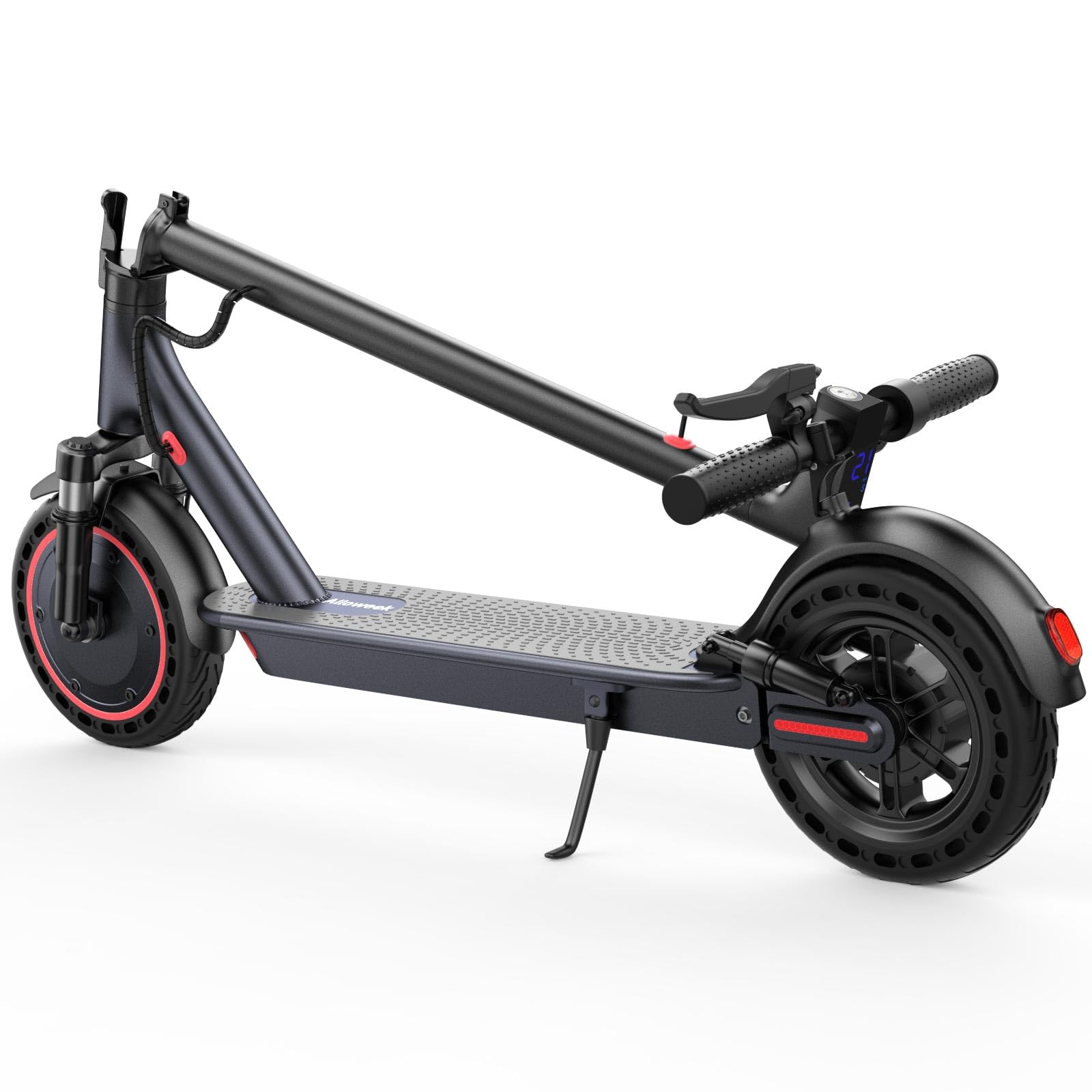 Electric Scooter Adults, 10" Solid Tires, 500W Motor, Max 21.7 Miles & 21 MPH, Dual Braking System, Portable Folding Commuting E Scooter for Adults