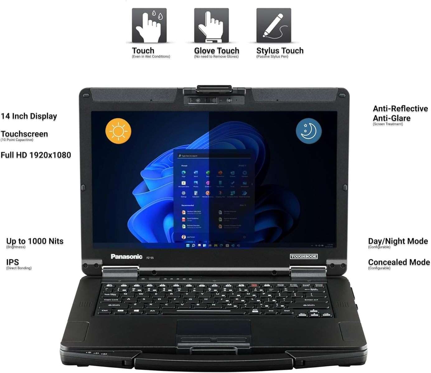 Amazon.com: Panasonic Toughbook FZ-55 MK3, 14-inch FHD 1920x1080