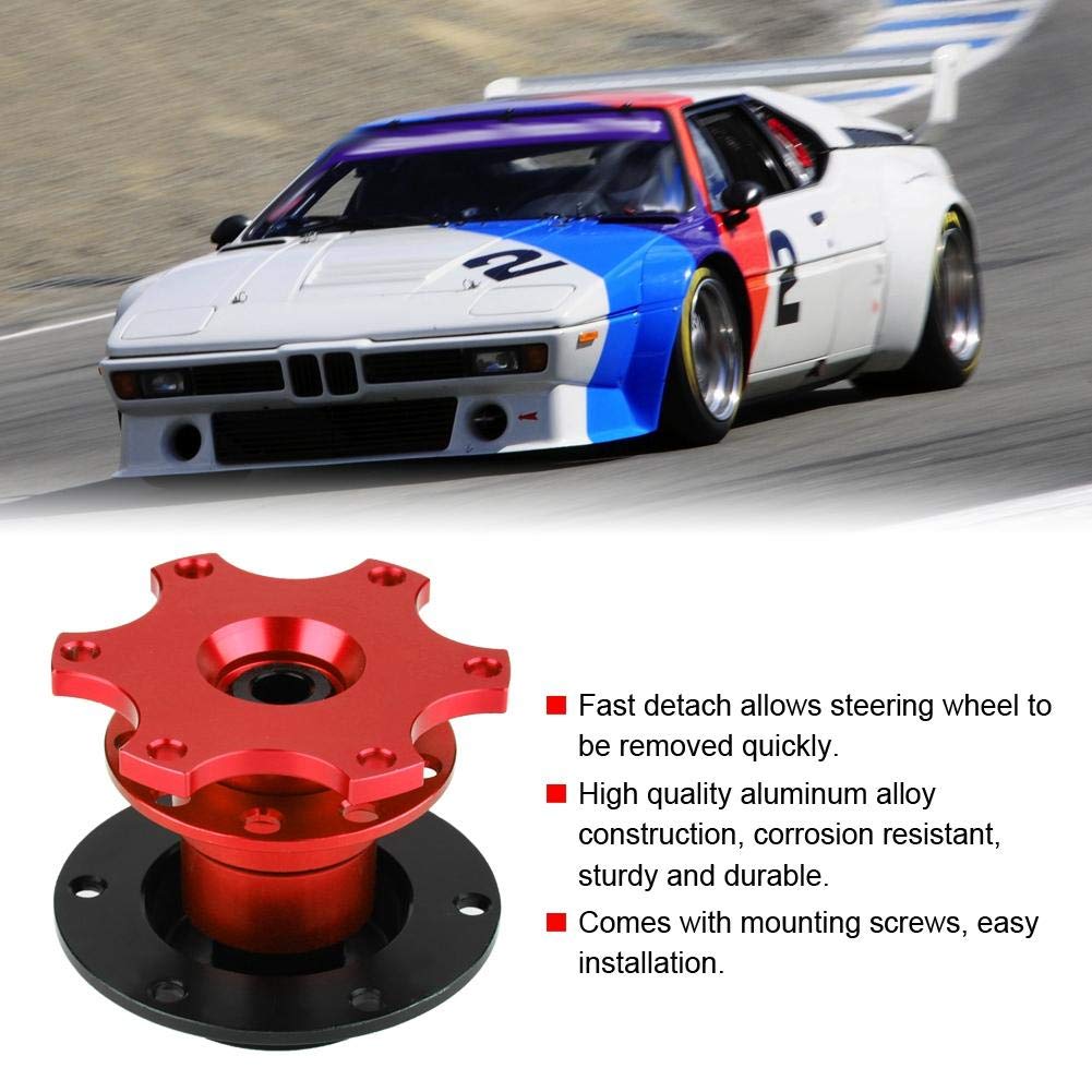 Lenkradnabenadapter Racing Quick Release Abnehmbarer Aluminiumlegierungssatz Universal(rot)