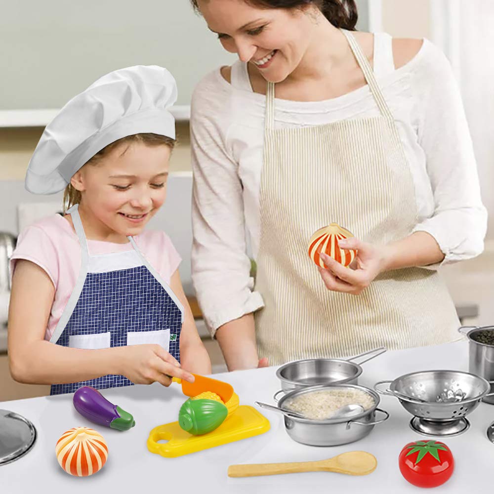Image secondaire de EFO SHM Accessoire Cuisine Enfant, Chef Jeu de rôle avec, Cuisson pour Enfants Accessoires de Cuisine et Costume Habiller, Enfan