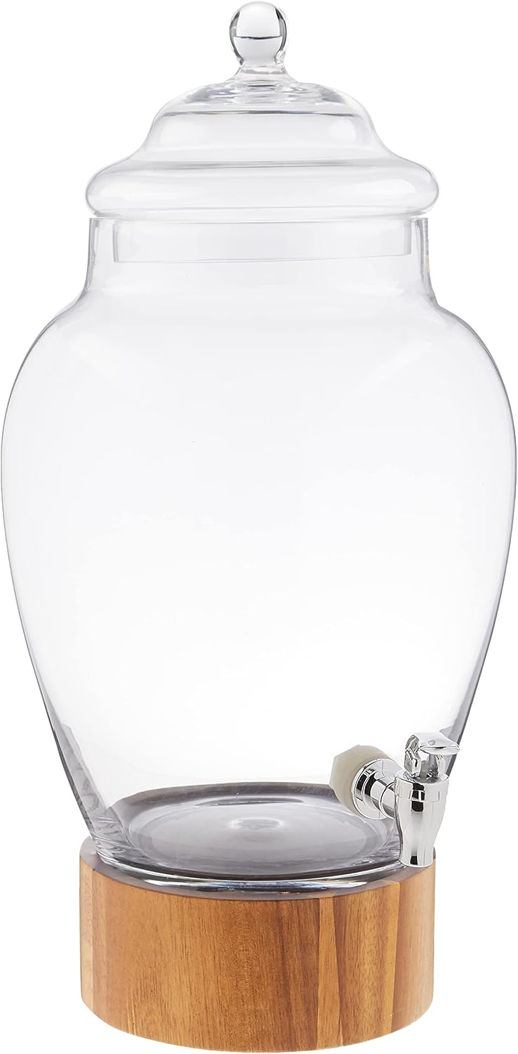 American Atelier 210768 Madera Glass Beverage Dispenser, Clear Amazon