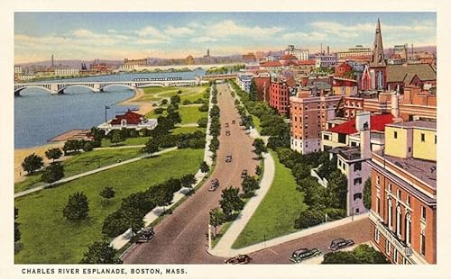 Charles River Esplanade, Boston, Mass. - Vintage Image