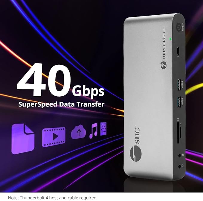 Docking Station SIIG Thunderbolt 4 - 15 Puertos, 60W PD, 8K/4K miniatura 7