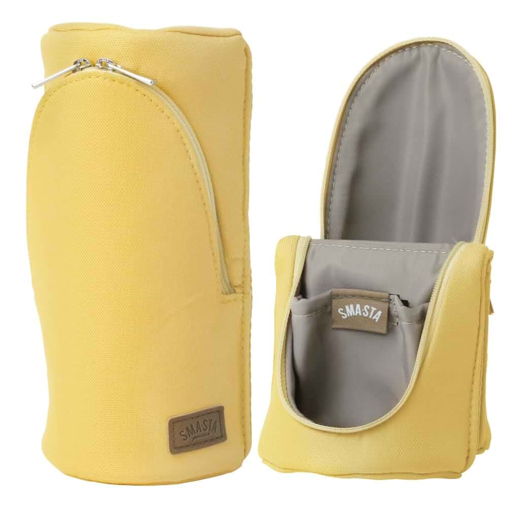 Sonic Sma-Sta Ash Standing Pen Case, Workspace Bag, Tech Accessories Organizer, Makeup Bag, Pencil Pouch Converts Into Smartphone Stand, Cosmetics Holder, and more, FD-8265-Y, Yellow Polyester