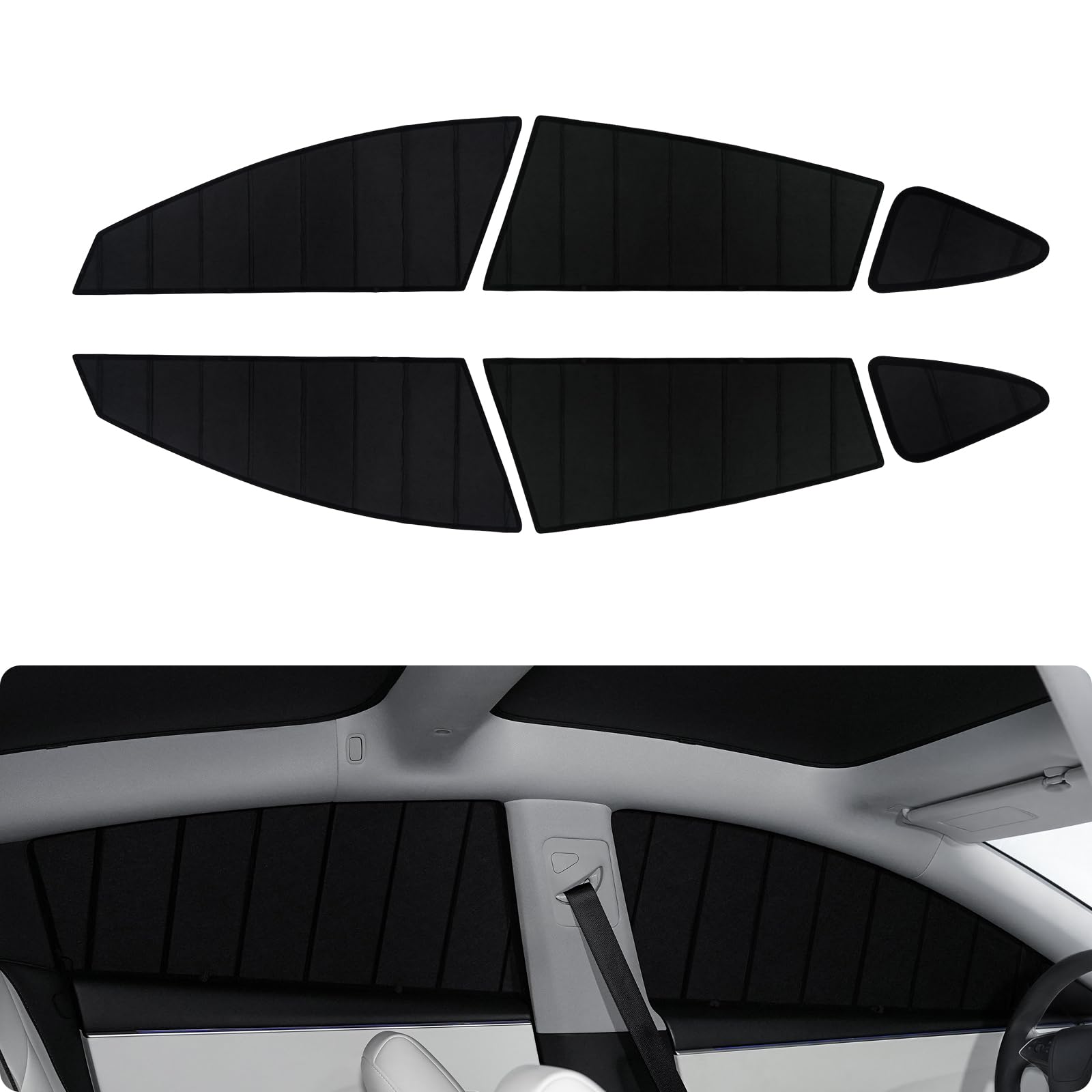 BASENOR [Upgraded Gen2] Tesla Model 3 Side Window Sunshade 2026-2017 6PCS