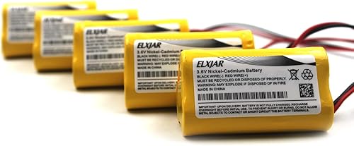 Miniatura 4 de elxjar Paquete de 5 baterías de repuesto para Exitronix 10010037 Max Power B2-0031 Unitech LEDR-1 6200RP Dantona CUSTOM-318 Lowes 253799 Luz de