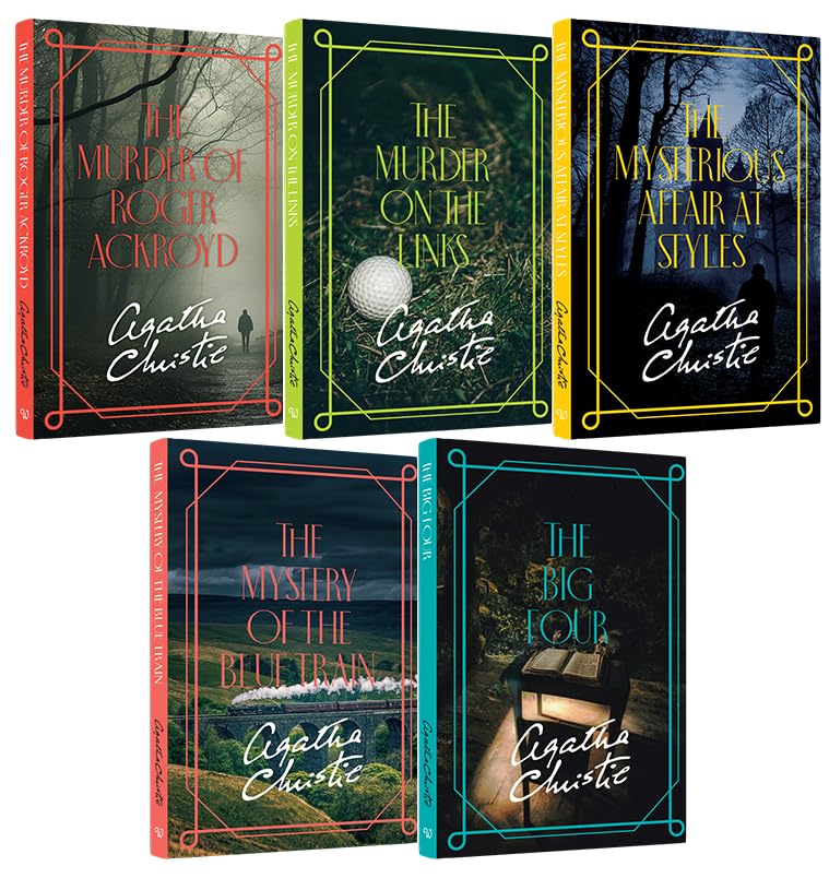 Image of Agatha Christie Mysteries 5 Books Collection Set - Hercule Poirot Series (The Big Four, The Murder of Roger Ackroyd, The Murder on the Links, The ... at Styles,The Mystery of the blue Train)