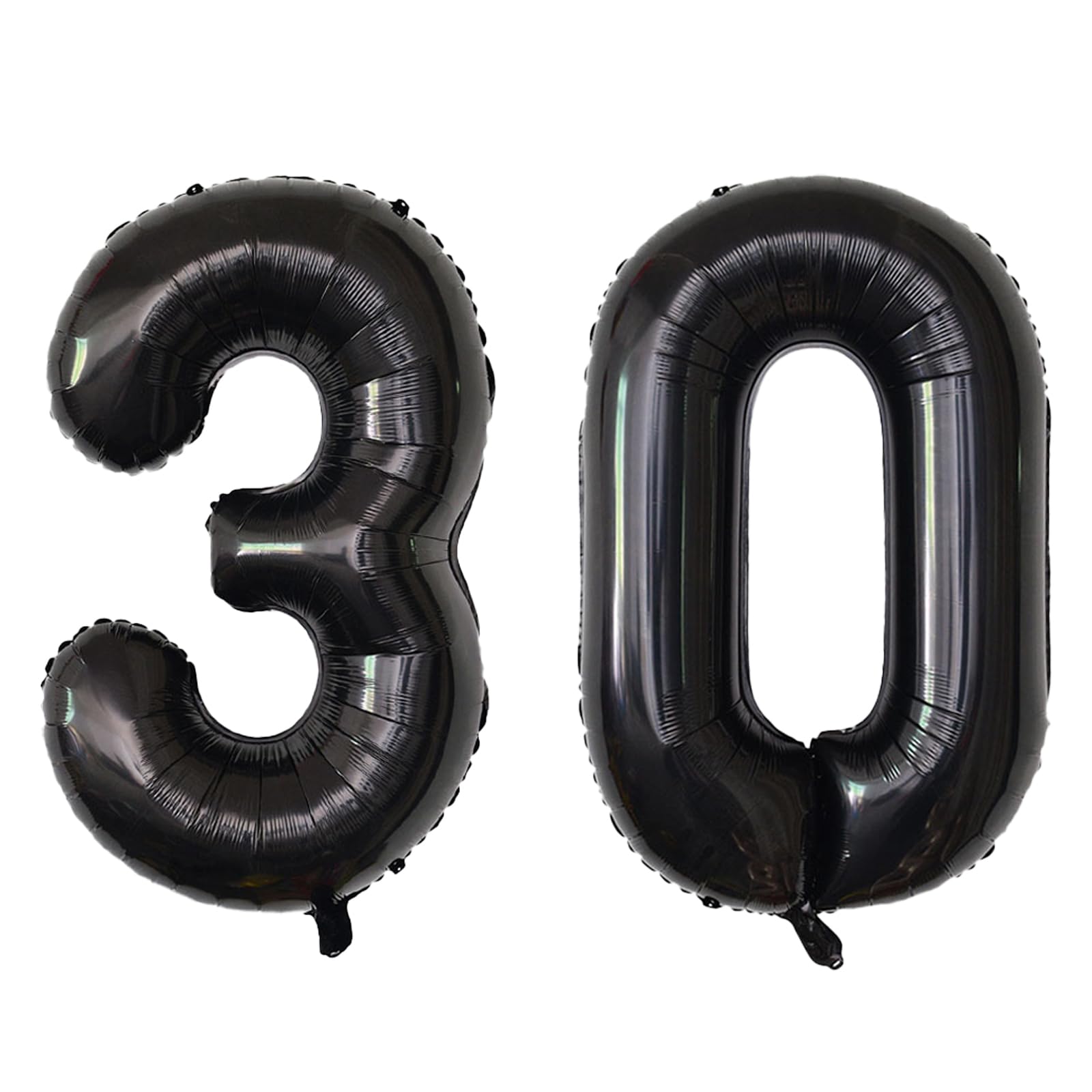 40 Inch Black 30 Number Balloons, Giant Jumbo Helium Mylar Foil Black Number Balloons for Birthday, Black Mylar Digital Balloons for 30th Birthday,