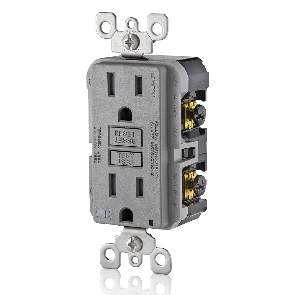 Presa Elettrica GFCI Leviton EGFT1-KW Bianca, Resistente Alle Manomissioni – Confezione Da 10 Pezzi - Foto 4
