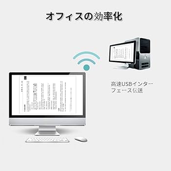 スキャナー コンパクト USB書画カメラ A4 LEDライト リモート　学習 Amazon | 書画カメラ、 ポータブル ブックスキャナー LEDライト
