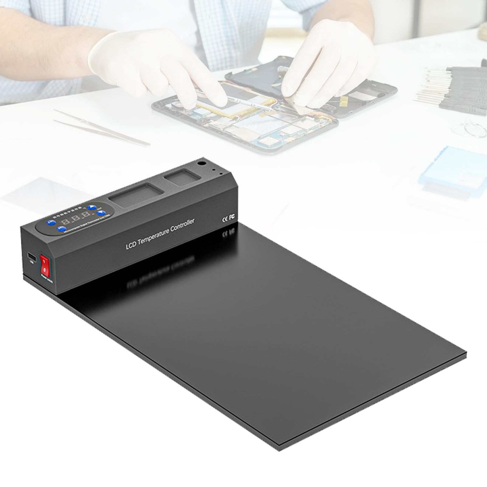 Tapis De Soudure, Tampon Chauffant SéParateur D'éCran, Coussin Chauffant pour éCran LCD Smartphone Et Tablette, Machine De SéParation D'éCran LCD pour Smartphone 350 W, 35 X 21 X 5,5 Cm