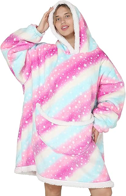 Ruiuzioong Oversized Hoodie Sweatshirt Blanket,Super Soft Warm Comfortable Blanket Hoodie, For adults, woman and girls
