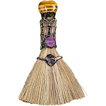 Witch Broom Halloween Crystal Witch Wiccan Altar Broom,Witchcraft Witches Pagan Altar Decor, Handmade Ritual Magic Ceremonial Tigers-Eye