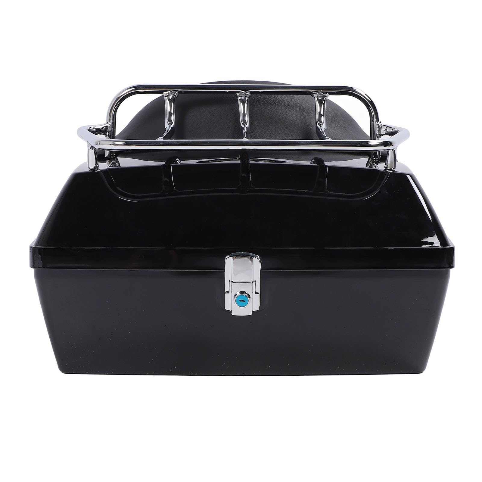 Bauletto Posteriore per Moto, Baule Posteriore Universale in Plastica ABS da 48 Litri Resistente All'acqua con Serratura di Sicurezza e Chiave, per Riporre L'attrezzatura (BLACK)