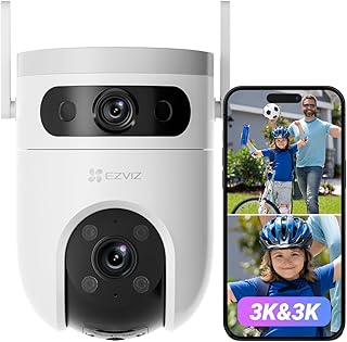 EZVIZ 3K+3K Dual Pan & Tilt WiFi Camera, Outdoor Camera Surveillance with AI Person and Vehicle Detection, Intelligent Tra…