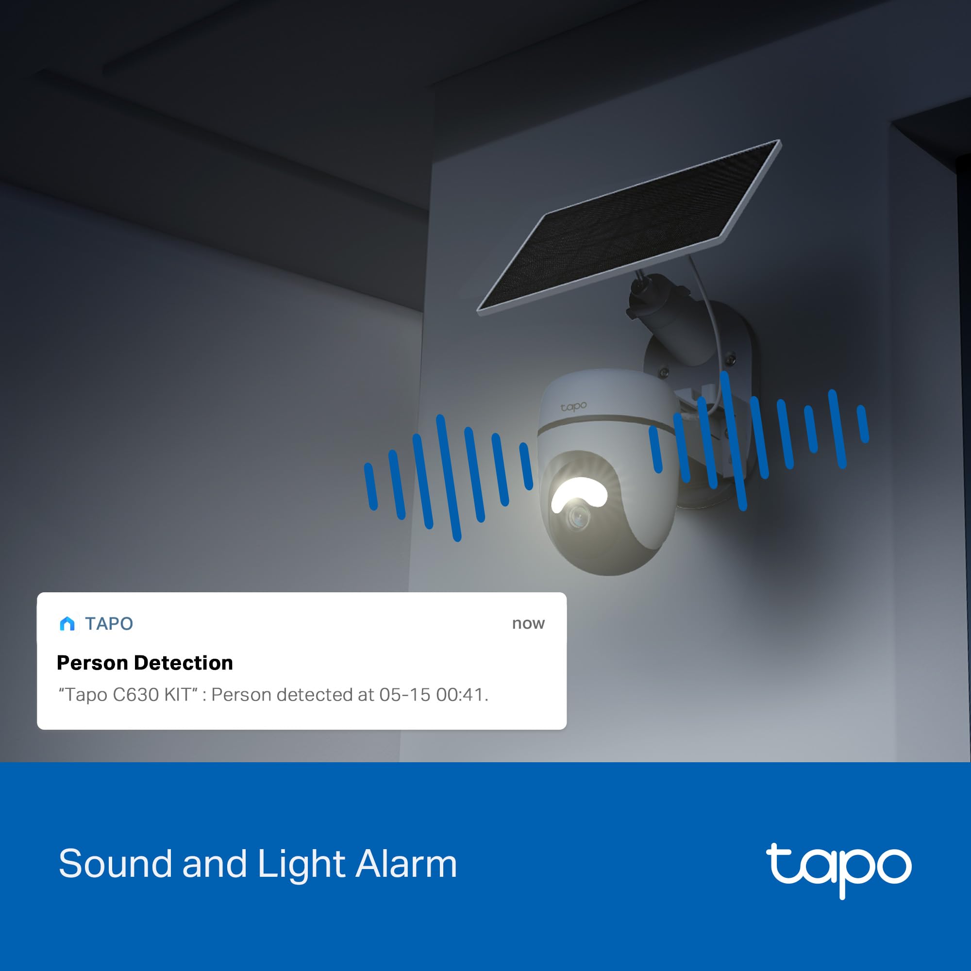 Tapo C630 Kit - Cámara vigilancia WiFi Exterior 360°, 3K, Solar | Detección de Movimiento. Con Panel Solar. Visión Nocturna. Alarma Luz y Sonido. App Tapo.