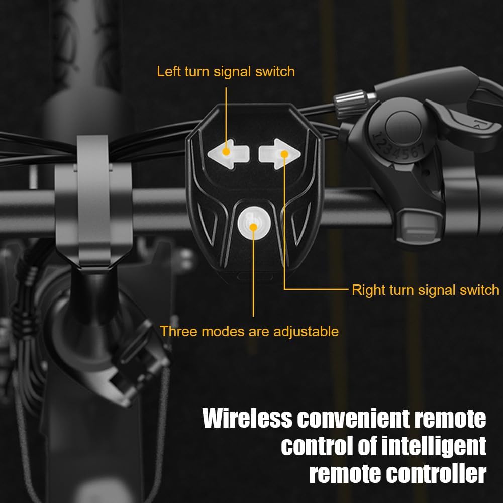 Fanale posteriore per bicicletta, con telecomando wireless, impermeabile, con 5 modalità e telecomando, può essere montato sulla parte anteriore e posteriore della bicicletta