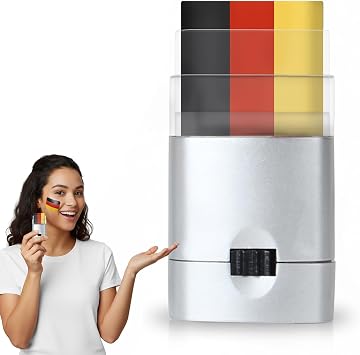 Black Red and Yellow Eye Face Paint Sticks, Germany Sports Face Paint for Football Soccer Baseball Softball Athletes Sports Fan Makeup