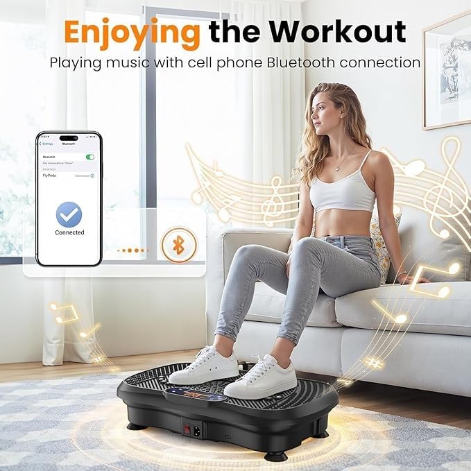 Image of RK Prime Vibration Plate Exercise Machine for Lymphatic Drainage & Weight Loss - 180 Speed Levels, 450kg Capacity, Resistance Bands & Remote | Full Body Workout | Muscle Toning | Home Gym