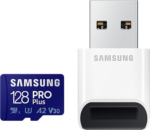 Samsung Carte Mémoire MicroSDXC, PRO Plus, 128 Go, Vitess…
