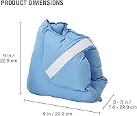 Vista 3 de DMI Heel Cushion Protector Pillow to Relieve Pressure from Sores and Ulcers, Foot Pillow, FSA HSA Eligible, Adjustable in Size, Blue, White, Sold as