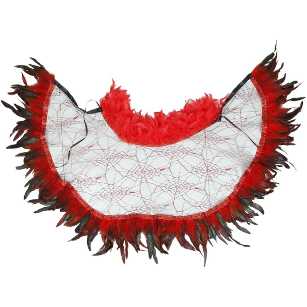 Châle écharpe pour costume d'Halloween gothique et accessoire de spectacle en plumes noires