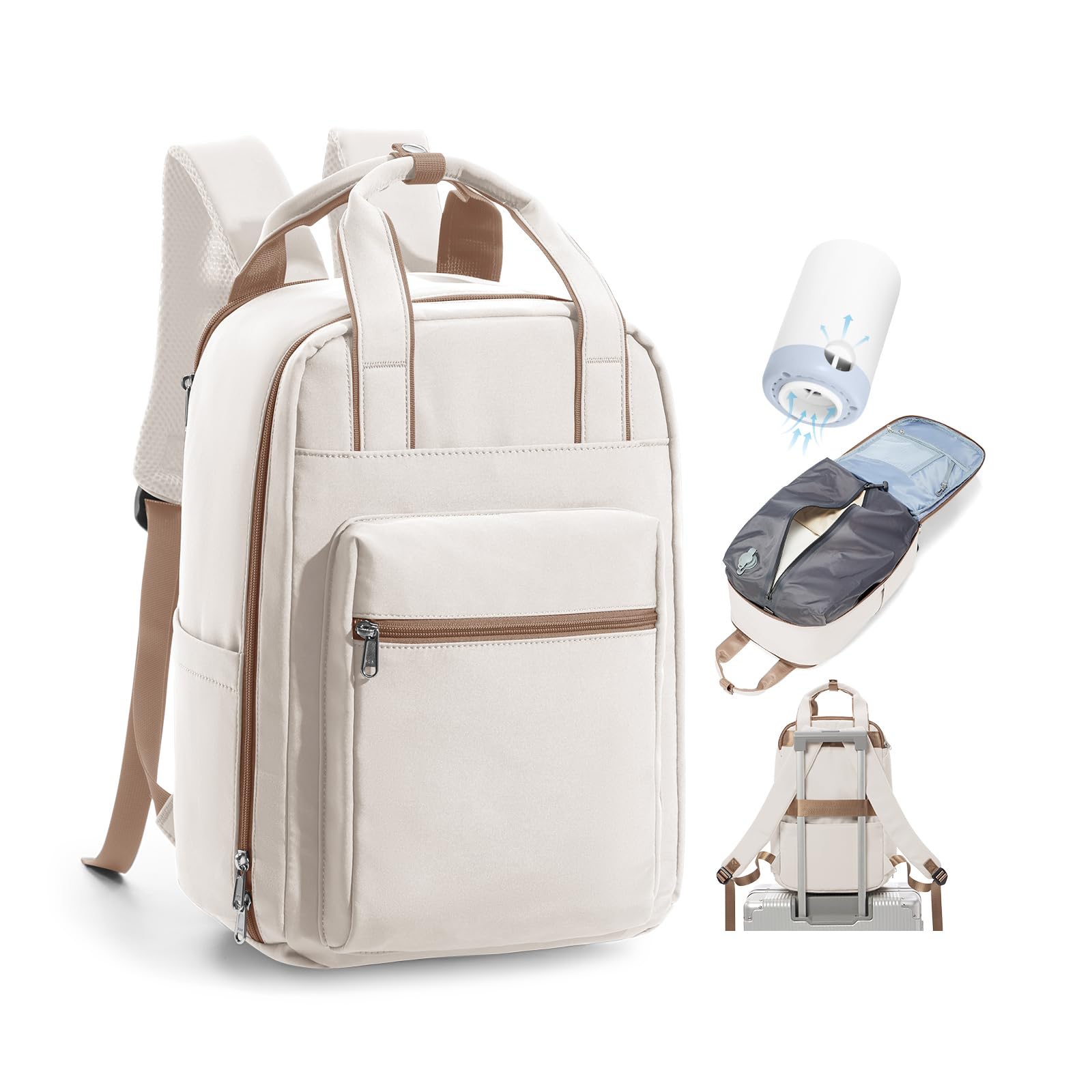 BJLFS Zaino da Viaggio con Sottovuoto Ryanair 40x20x25 Bagaglio a mano | Zaino Ryanair 40x20x25 Sottovuoto con Pompa Borse da Cabina per Easyjet con Tasca Antifurto Zaino Casual per 16 Laptop Uomo