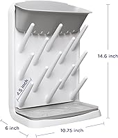 Vista 2 de Ubbi Estante de secado vertical para biberones, organizador de secado para encimera de ahorro de espacio, gris