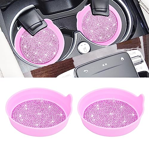Amooca portavasos de auto brillante 2 unidades rosa