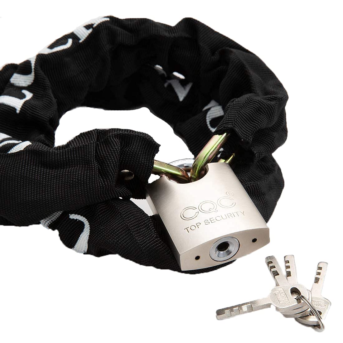Hollylife Black Heavy Duty Motorbike Cycle Chain Lock Padlock For Motorcycle Bike Bicycle Door Gate Fence Safety & Security Accessories (Steel Dia.8mm Chain Length 0.9M)