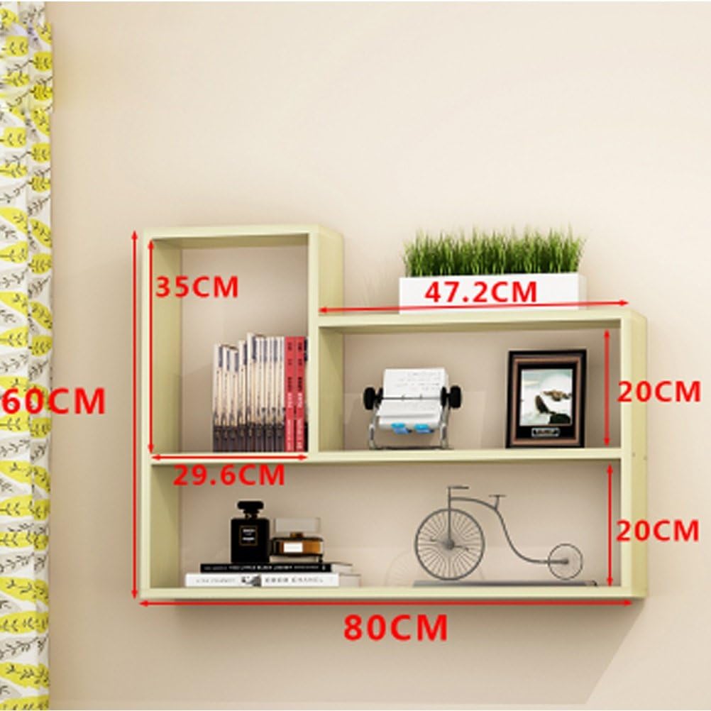LUYIASI- Creative Racks Wall Shelf Bookshelves Bookcase Wall(60x80cm) Shelf ( Color : Beige )