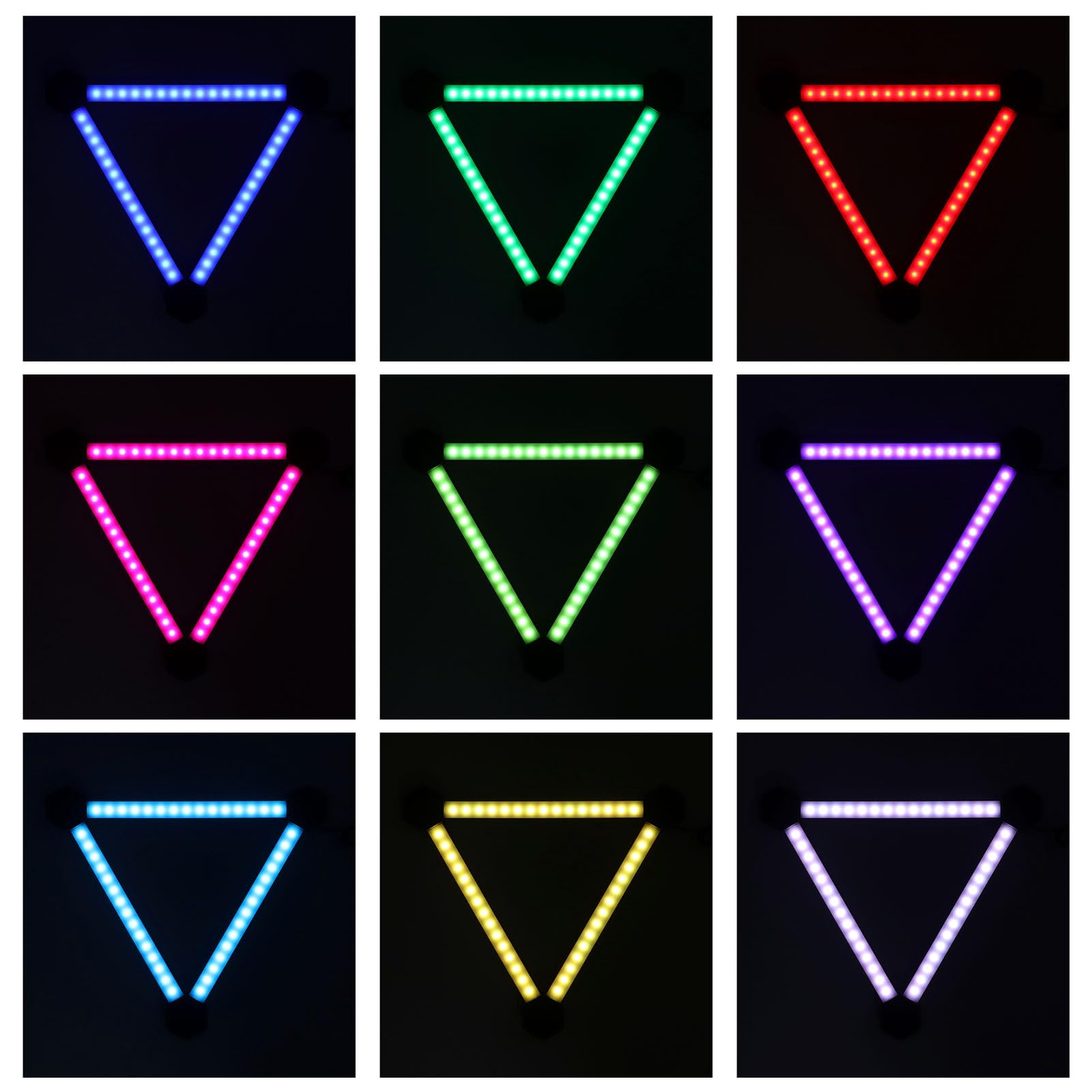 Luz de Pared LED RGB WiFi Inteligente, 9 Juegos de Barras de Luz Regulables de 16 Millones de Colores, Barras de de Sincronización de Música con Control Remoto y de Voz, Ideal para la