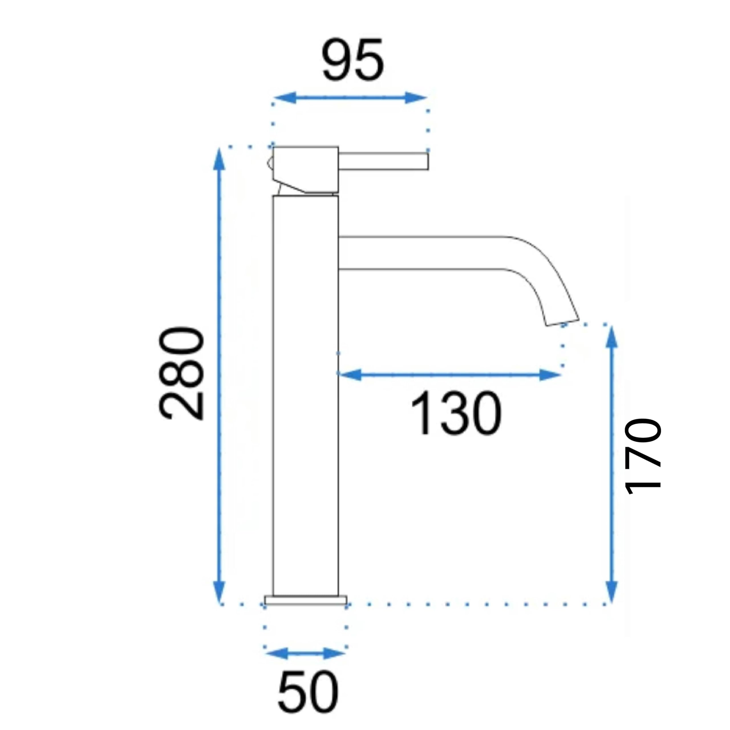 REA Grifo de baño Mezclador de Lavabo Grifo Monomando para baño Altura 28 cm Grifo de Acero Inoxidable Dorado Mate
