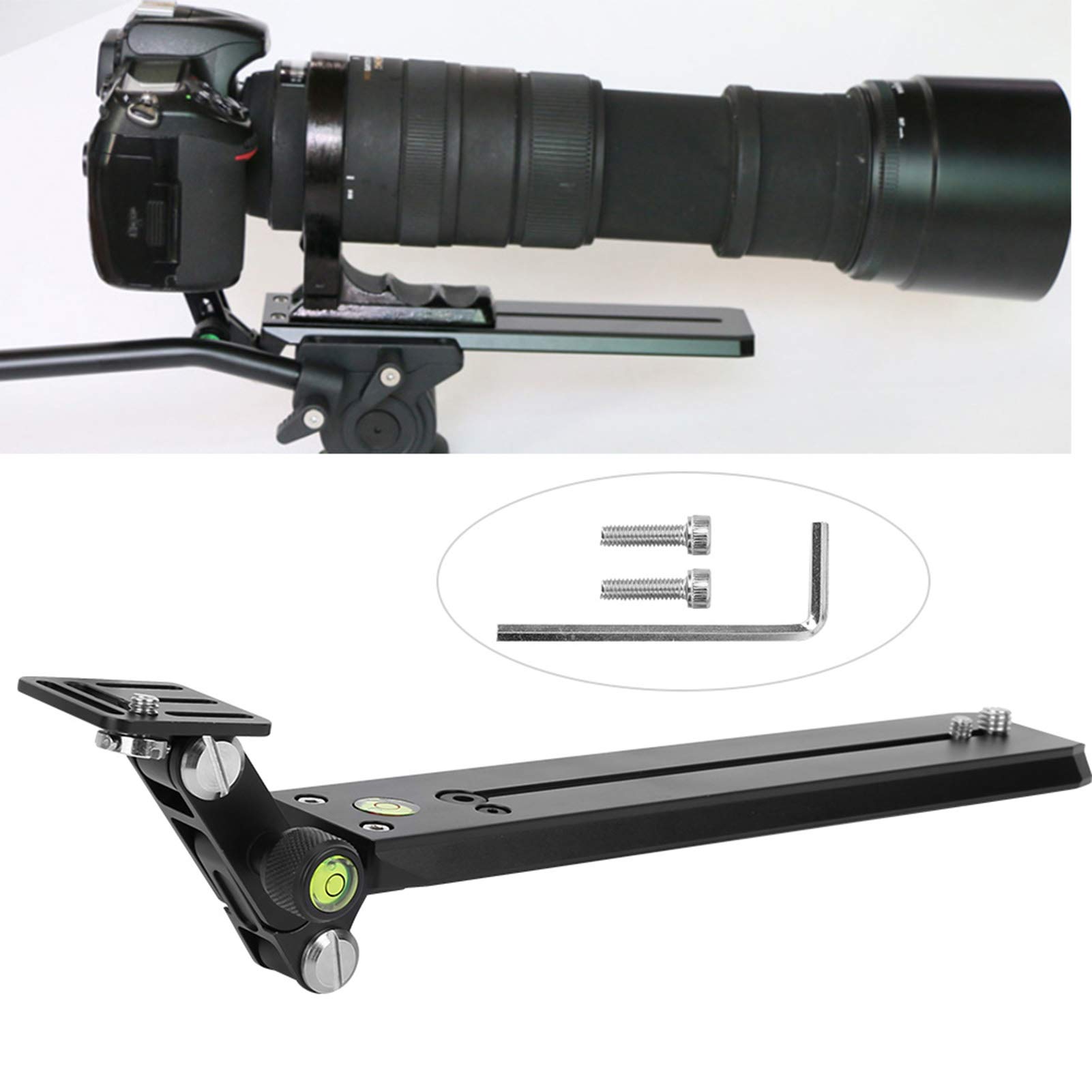 Supporto per teleobiettivo, Staffa per teleobiettivo portatile Supporto per obiettivo pieghevole in metallo con messa a fuoco lunga Supporto per obiettivo zoom per morsetto per (F250-50)