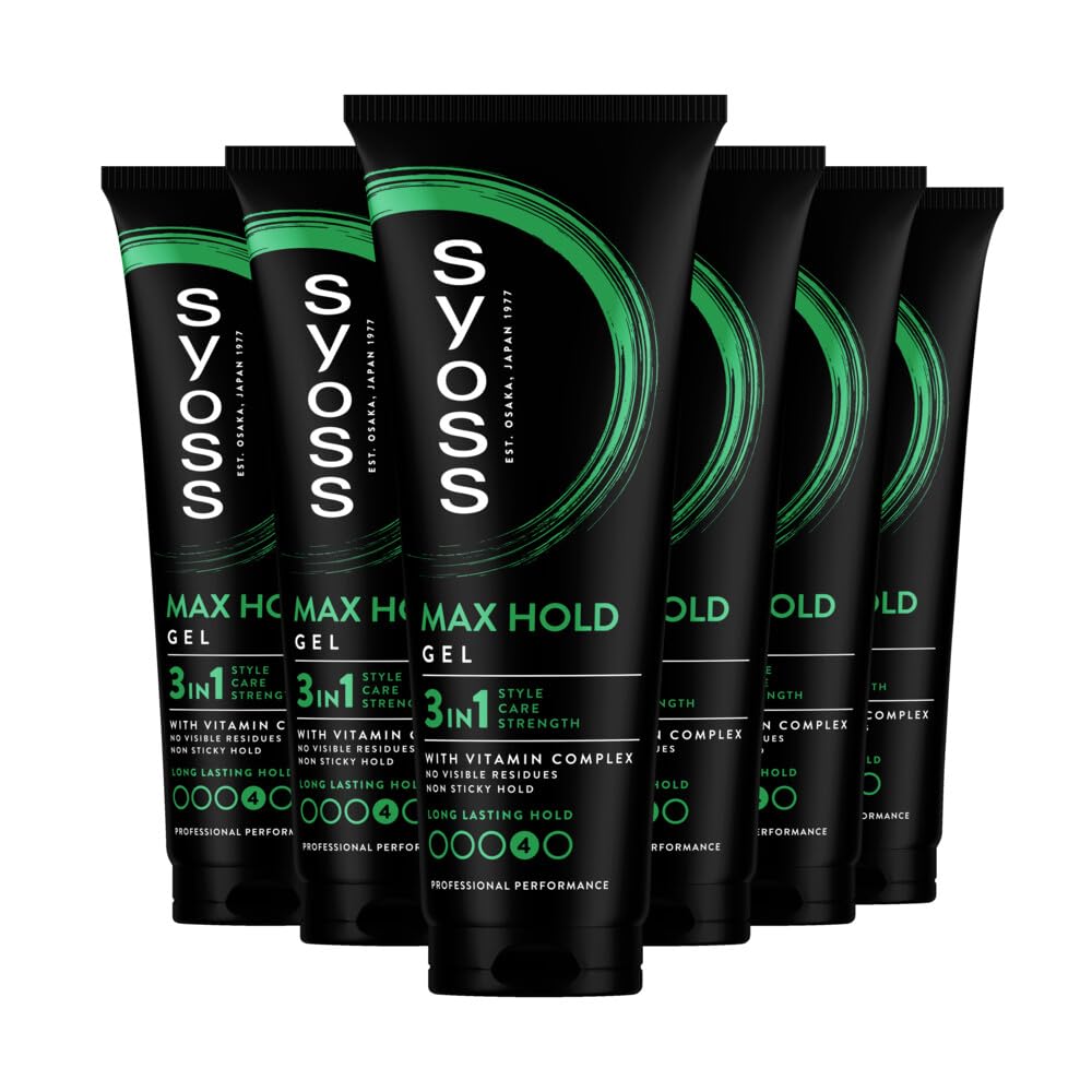 Syoss Max Hold Gel per capelli - 6 x 250 ml - Confezione risparmio