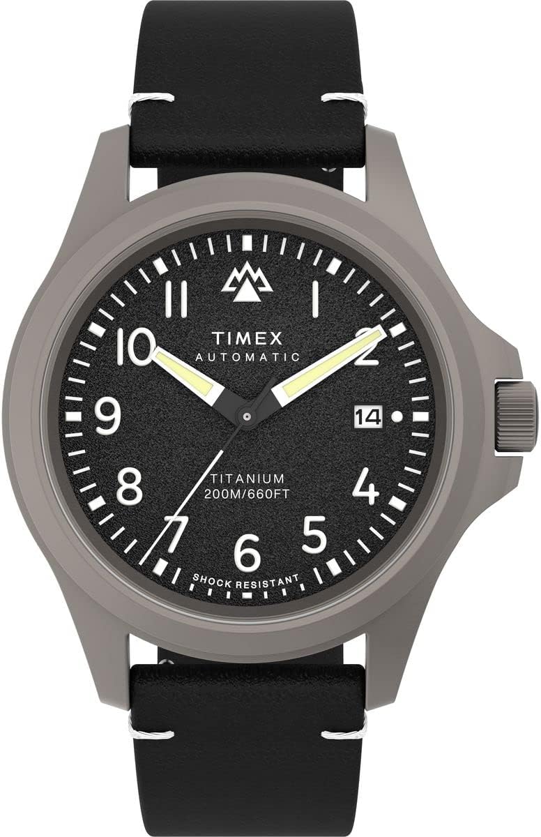 Men's Expedition North Titanium Automatic 41mm Watch - Black Strap Black Dial Titanium Case