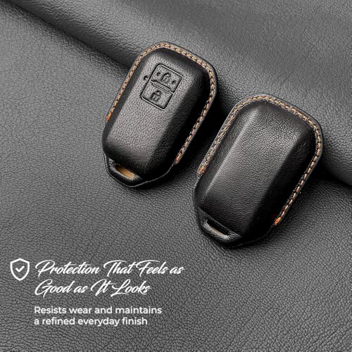 Image of Keyzone Royal Leather Key Cover for Swift, DZire, Baleno, Ertiga, Grand Vitara, Brezza, Fronx, Jimny XL6, Ignis, Glanza, Urban Cruiser Hyryder, Rumion 2 Button smart Key (Black)