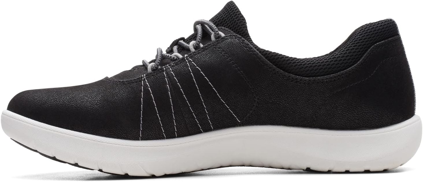 Clarks mens Adella Stroll Oxford, Black Synthetic, 8.5 US