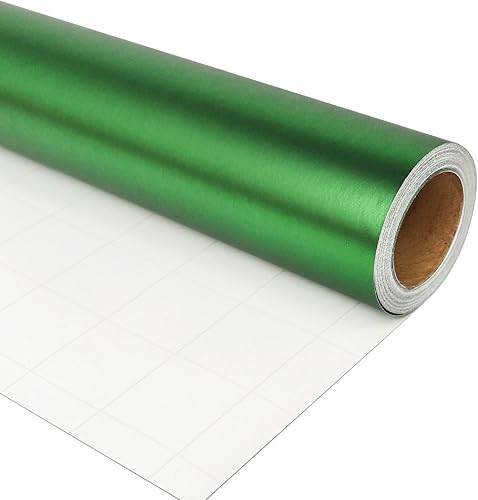 LDGOOAEL Mini rollo pequeño de papel de regalo de Navidad (17 pulgadas x 32.8 pies), verde mate para vacaciones, cumpleaños, bodas, baby shower