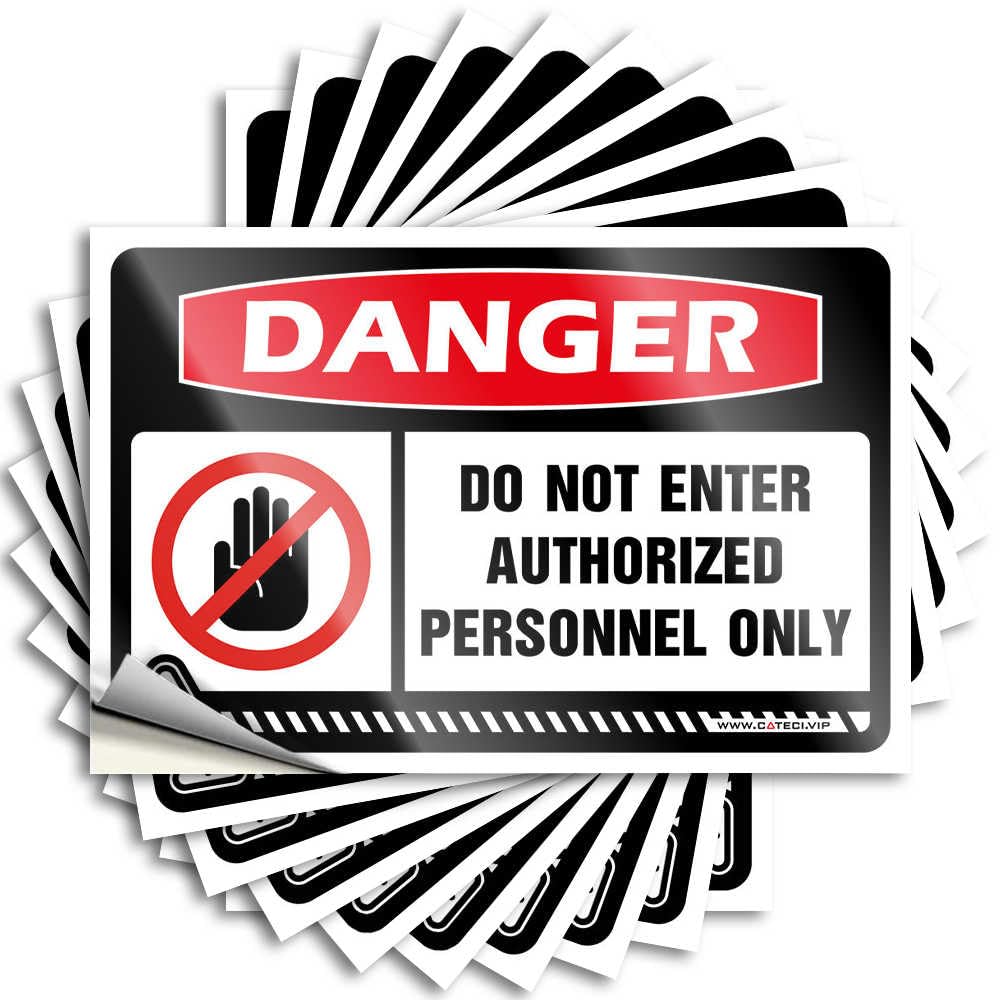 Roll Funny Sticker - Assorted Gathering Waterproof Danger Do Not Enter Authorized Personnel Only(6X9CM)