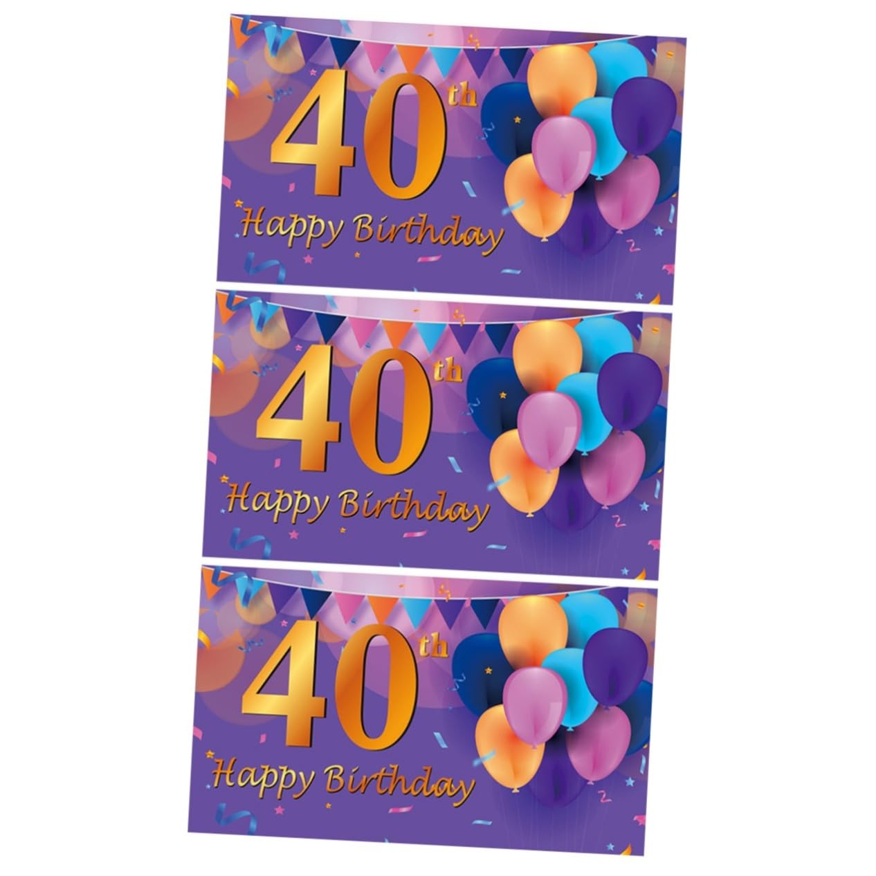DOITOOL 3 Pièces bannière d'anniversaire pendentifs signe de fête d'anniversaire décor d'or décor photographie La bannière fournitures de fête