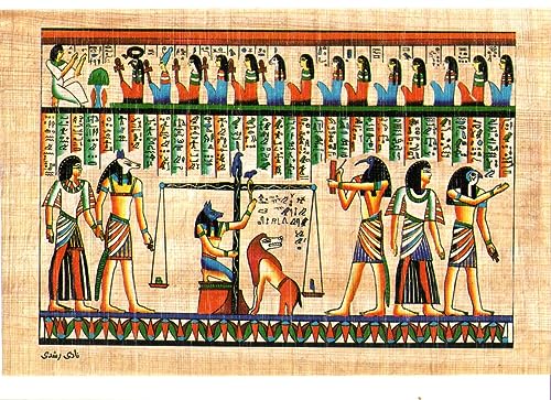 MASRY Papiro Egipcio Original M1-3 Hecho y Pintado a Mano de Egipto, Medida 30cm X 20cm; Papiro...