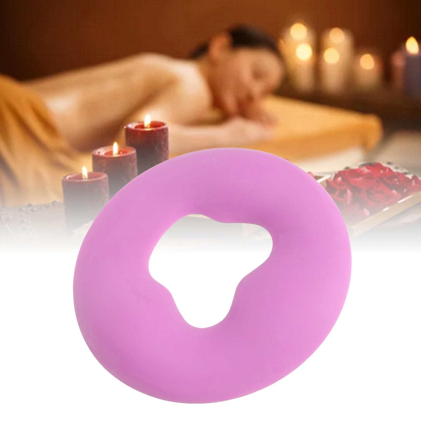Silicone Face Massage Pillow Prevent Wrinkles Soft Elastic Spa Bed Face Down Cushion, Silicone Bed Face Pillow Spa Face Down Pillow, Face Massage Pillow (Violet)