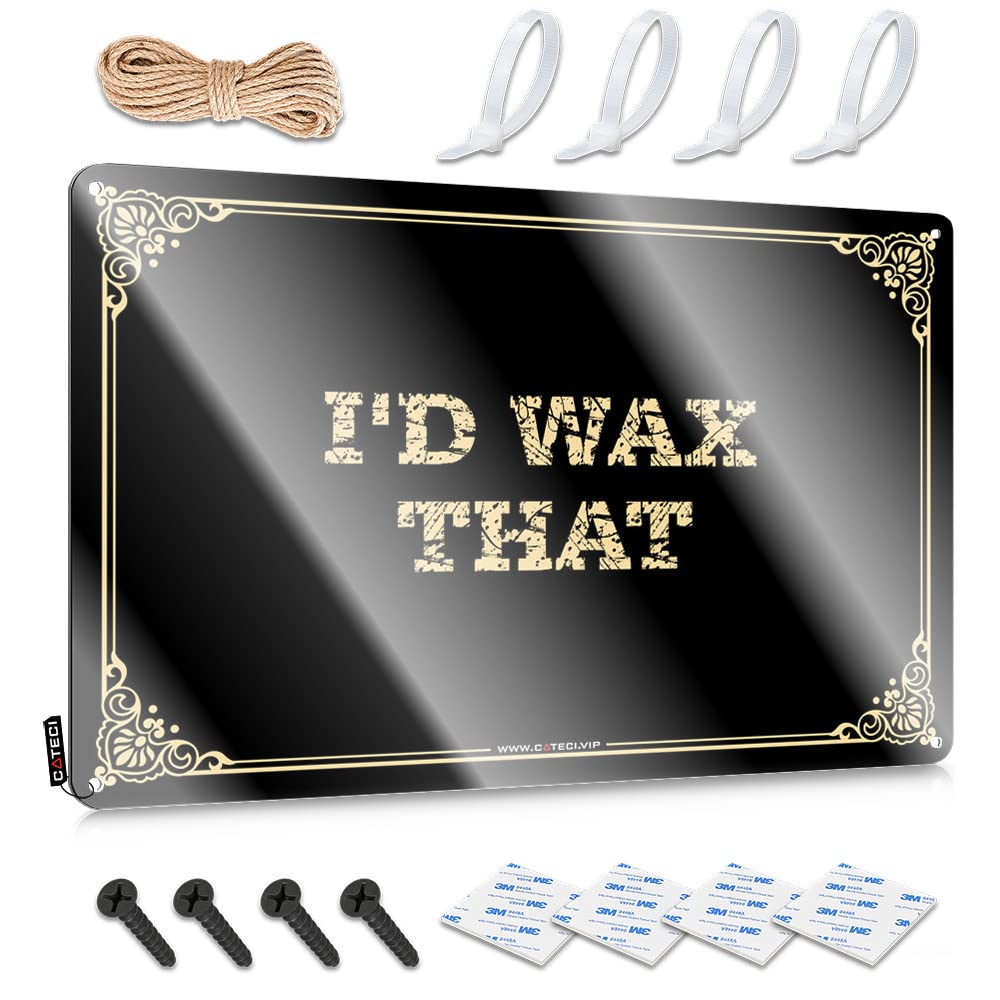 Funny Saying Tin Signs I'D Wax That Tin Sign Man Cave Sign Decor Metal Tin Signs Funny(20X30CM)