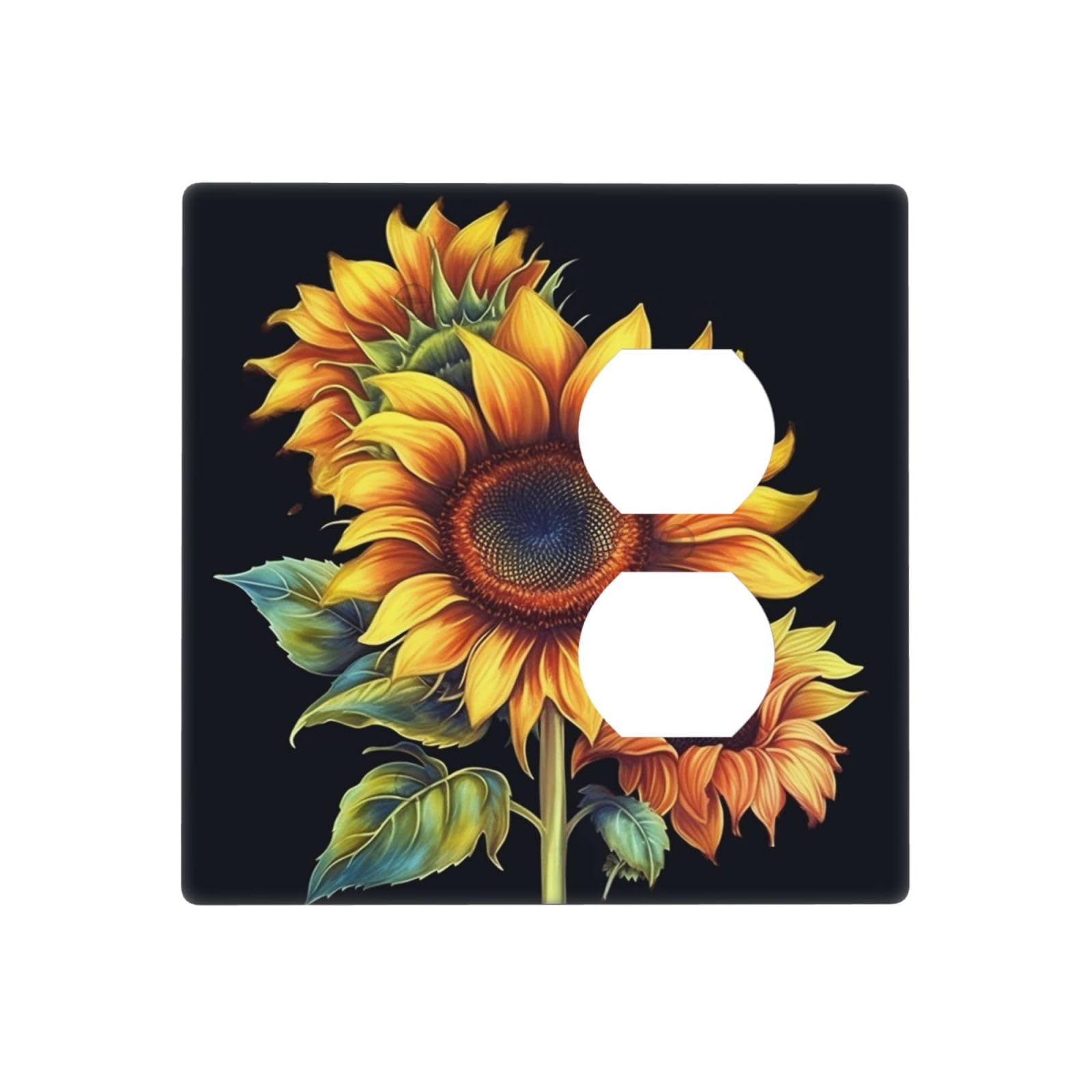 Decorator Wall Plate 2 Gang Light Switch Covers Summer Sunflower Wallplate Double Toggle Switch Plate Mid-size Electrical Outlet Covers Decorative Wall Switch Plate Cover