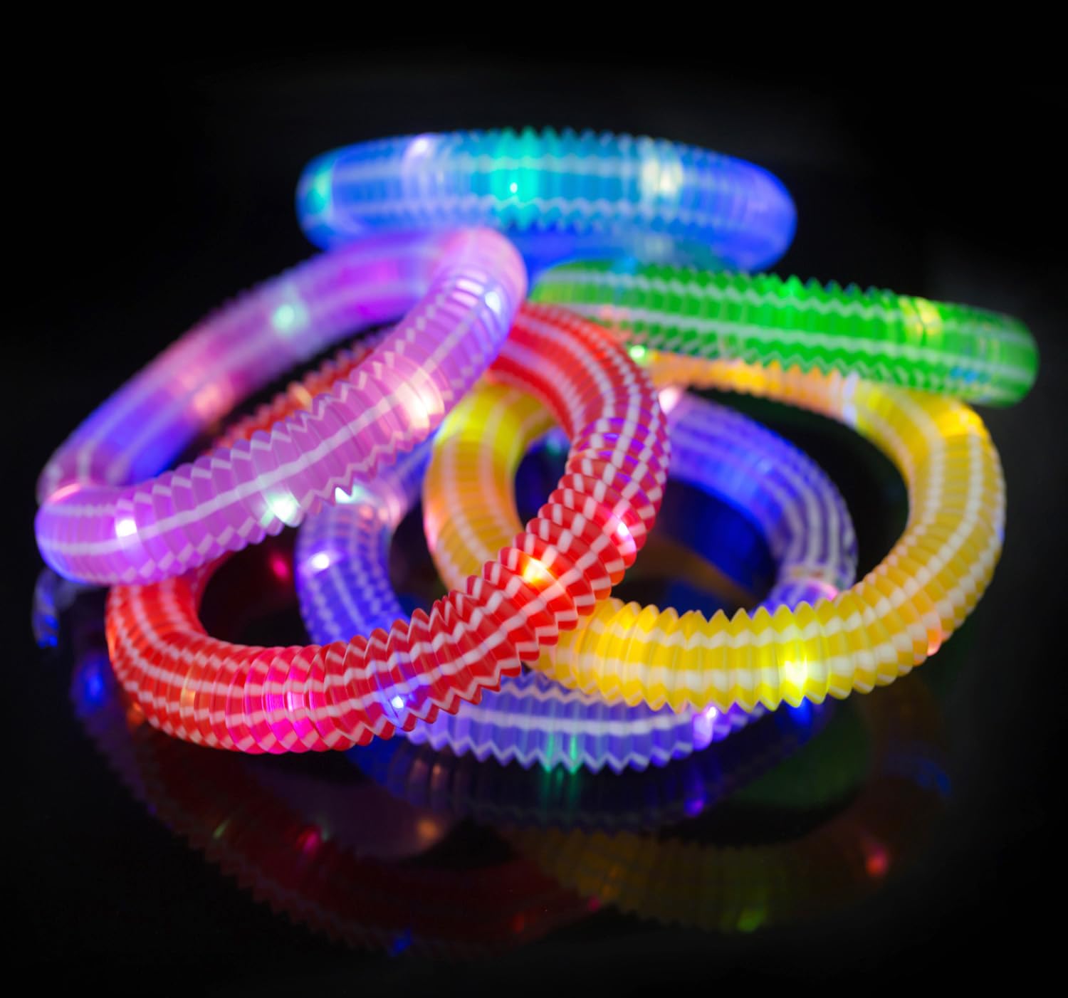 PRECORN Pop Tubes LED – Lot De 6 Tubes Colorés (rouge, Bleu, Rose, Violet, Jaune, Vert) – Jouet Sensoriel Et Déco Fête