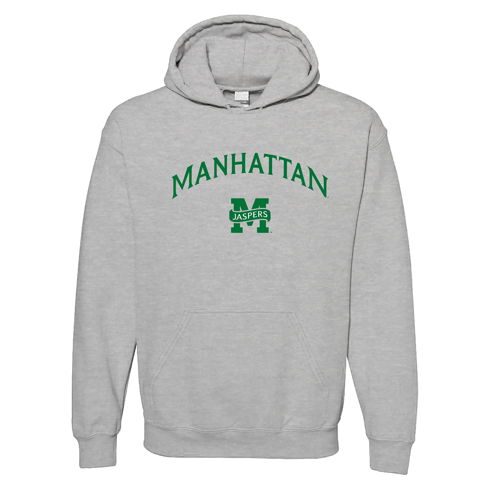 UGP Campus Apparel NCAA Officially licensed College - University Team Color Arch Logo Hoodie, Manhattan University Jaspers Sport Grey, S โ image 1