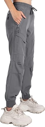 Miniatura 3 de Singbring Pantalones deportivos tipo cargo joggers para senderismo, para mujer, para entrenamiento al aire libre, ligeros, de secado rápido, UPF 50,