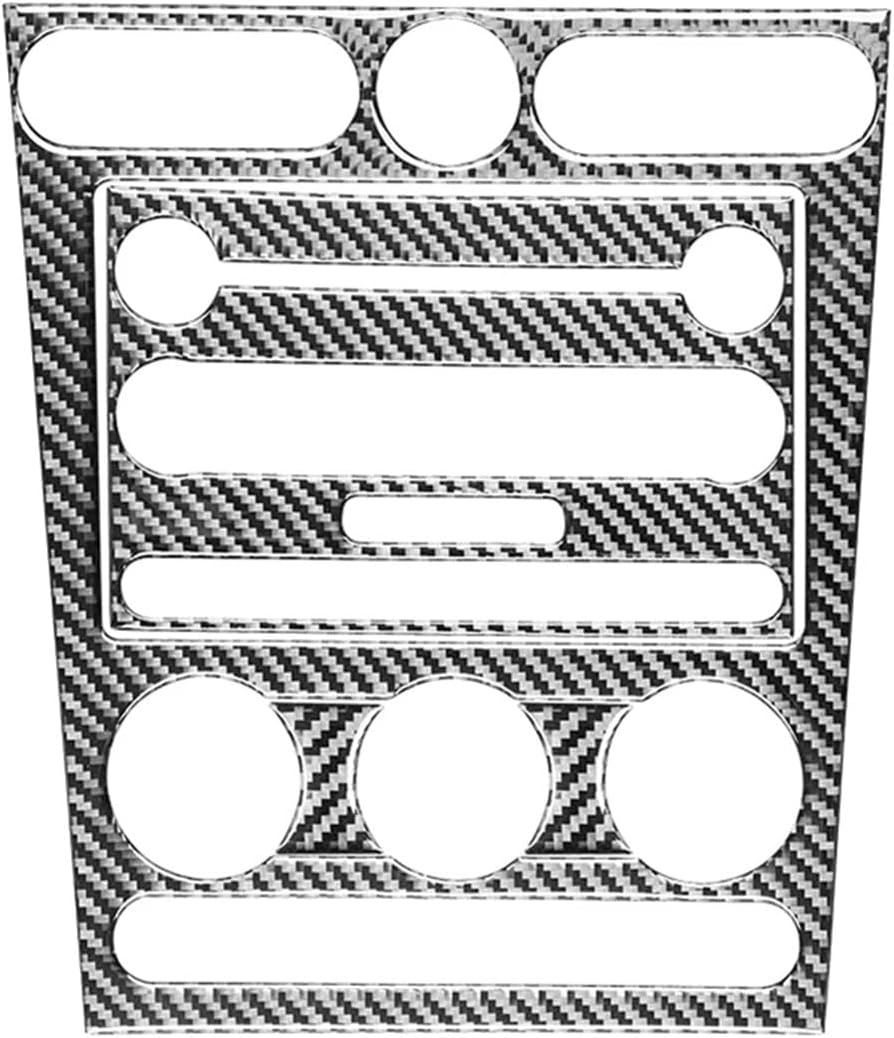 カーボンファイバー製車コンソールフレーム AC CD パネルカバー ステッカー トリム フォード マスタング 2005 2006 2