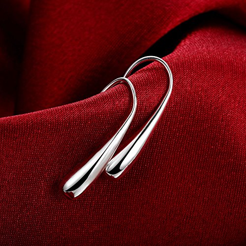 Lightweight Fashion Classic Sterling Silver Thread Drop Earrings,Teardrop Back Earrings (White/1 Pair) …3